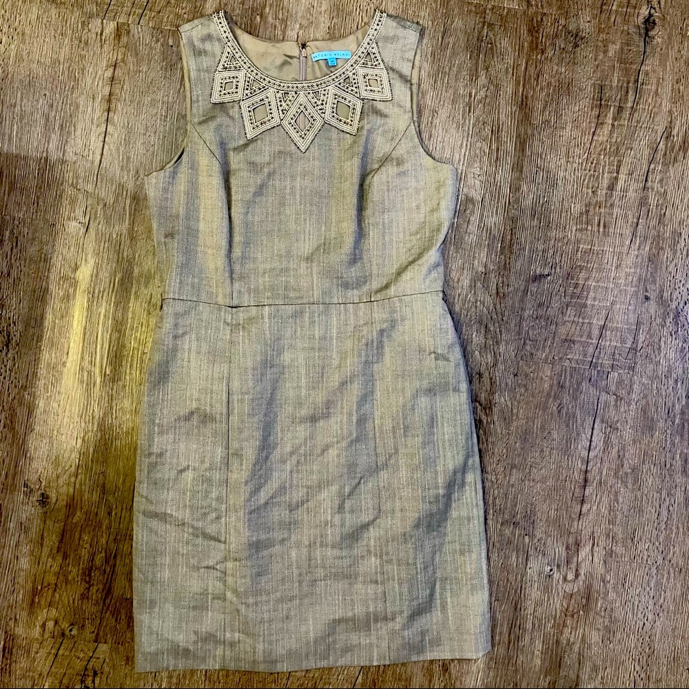 Antonio Melani Cut-Out Neckline Fitted Sleeveless Dress